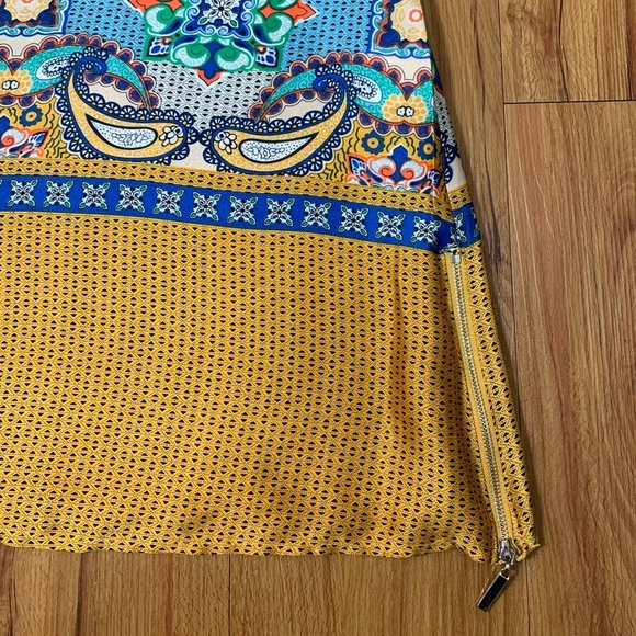 Vegas Collection Boho Paisley Print Satin Dress - Picture 7 of 11